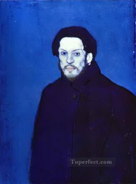 self portrait_ Painting - Self Portrait in Blue Period 1901 Pablo Picasso